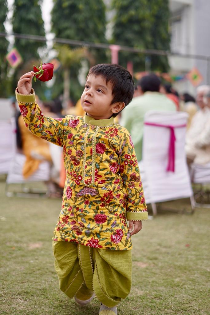 BAHAAR - Yellow Delight Dhoti Kurta Set