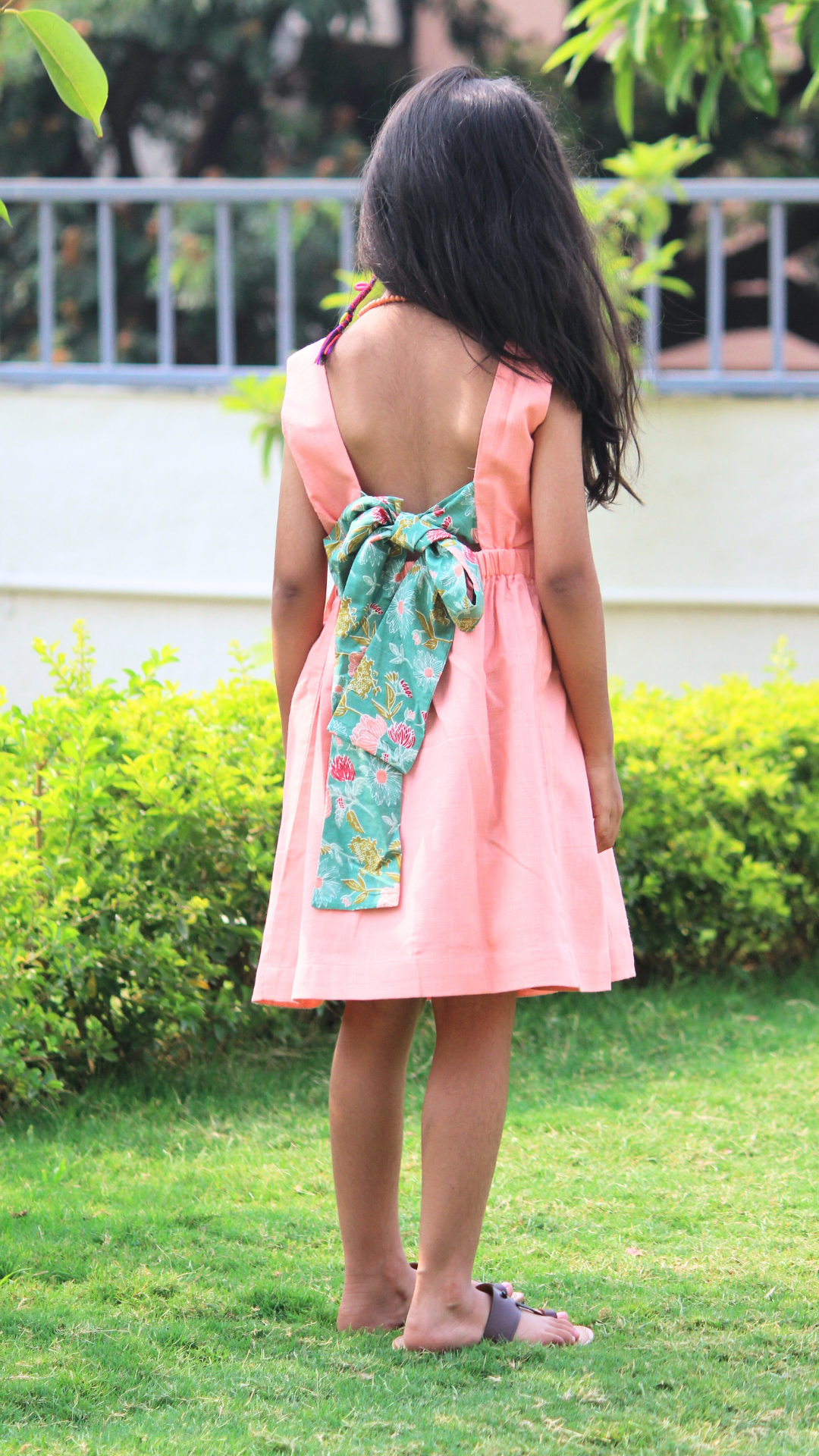 Girls Peach Perfection Cotton Dress