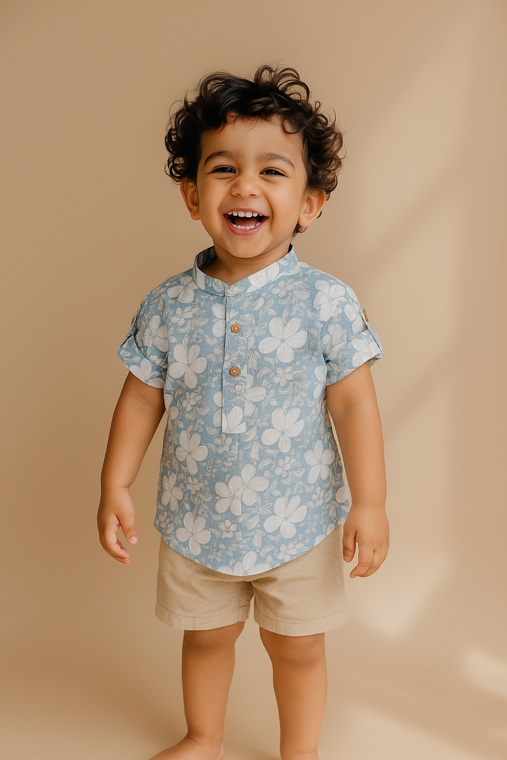 Boys Blue Floral Shirt