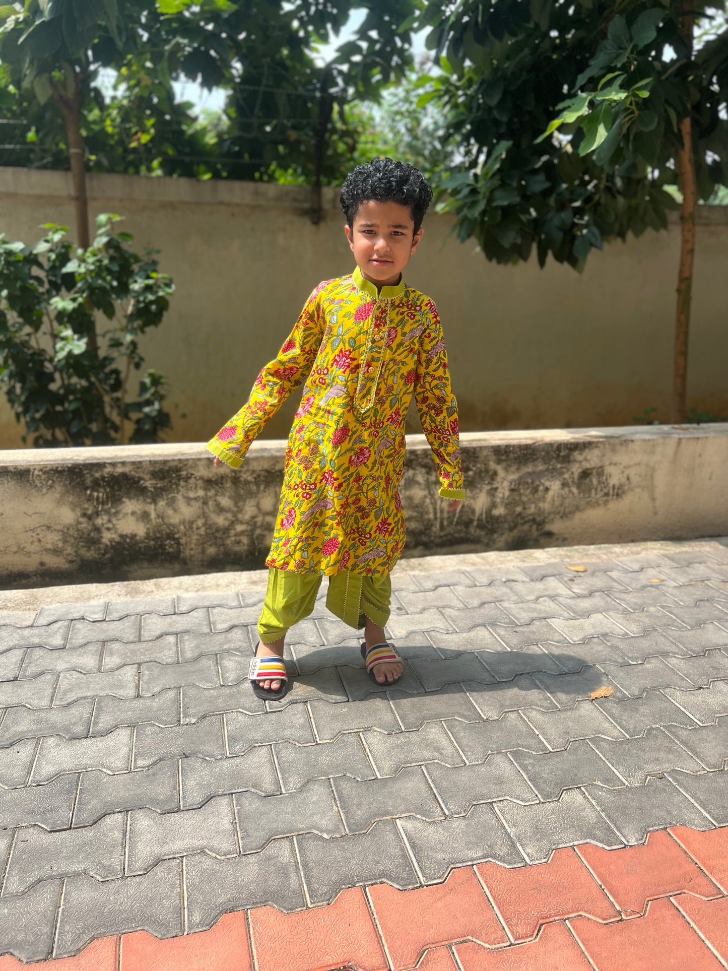 BAHAAR - Yellow Delight Dhoti Kurta Set