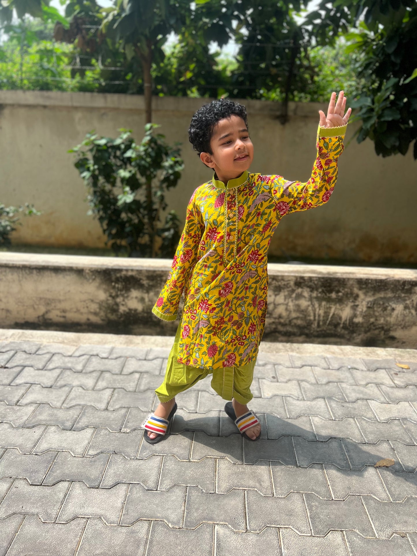 BAHAAR - Yellow Delight Dhoti Kurta Set