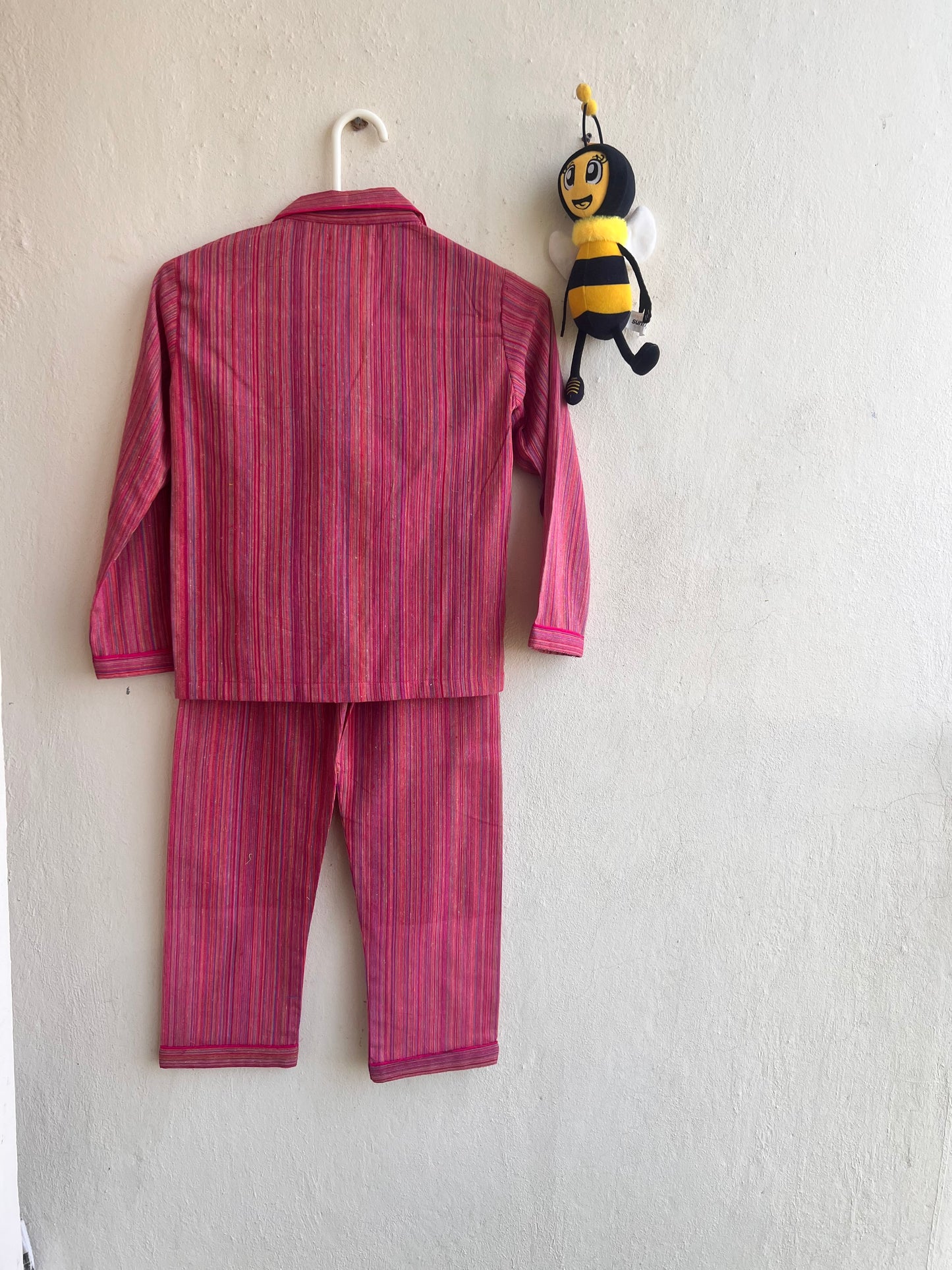 Pink Handloom Unisex Night Suit Set