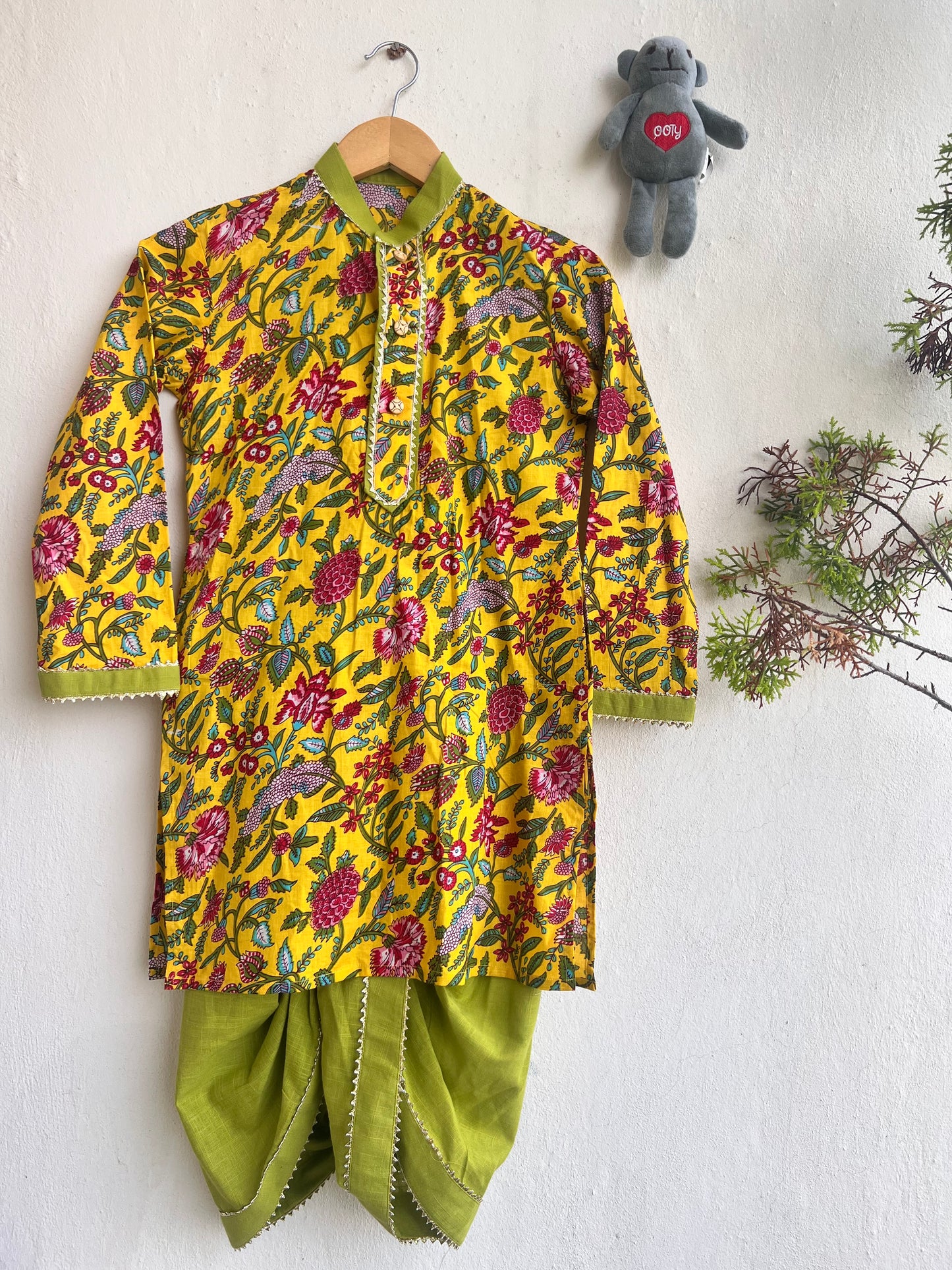 BAHAAR - Yellow Delight Dhoti Kurta Set