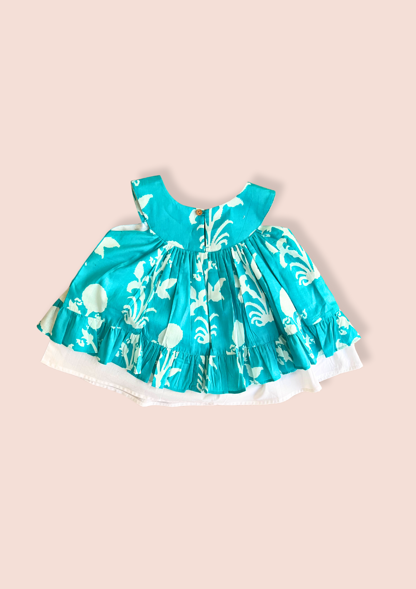 Girls Blue Sleeveless Layered Dress