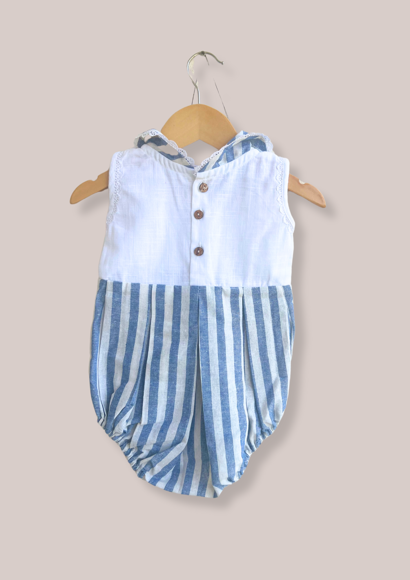 Baby Girl Blue Striped Romper
