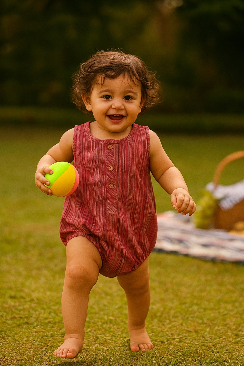 Unisex Baby Pink Romper