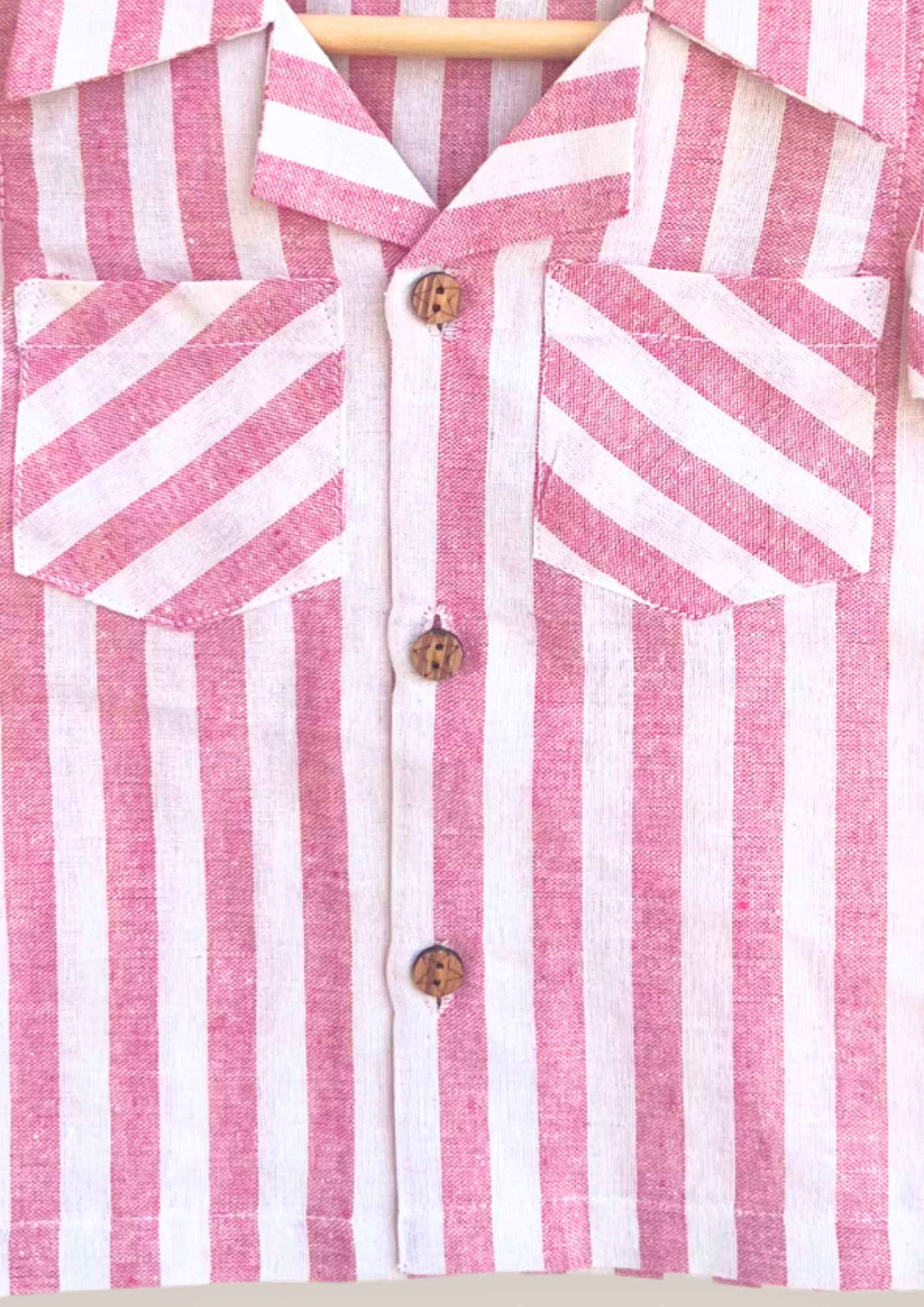 Boys Pink Striped Shirt