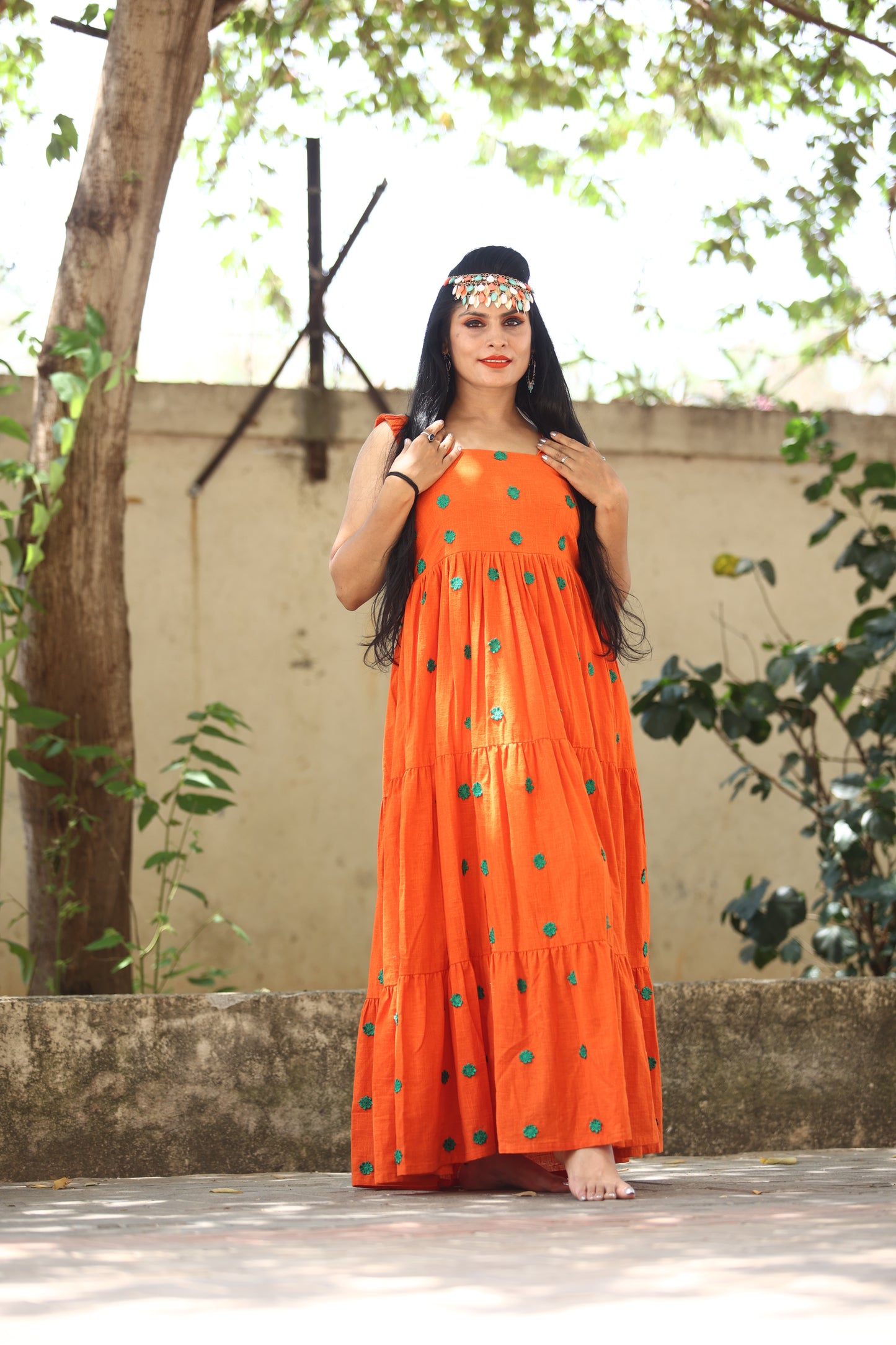 Women Tangerine Dream Flared Maxi Dress