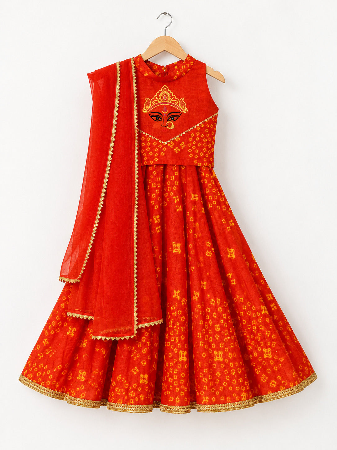 Ma Durga Lehenga Set – Orange