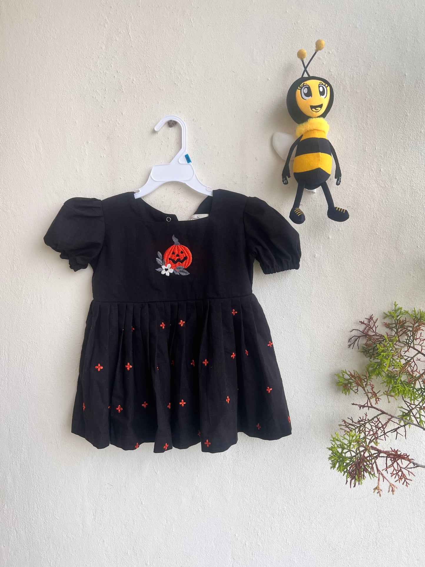 Pumpkin Halloween Embroidered Dress