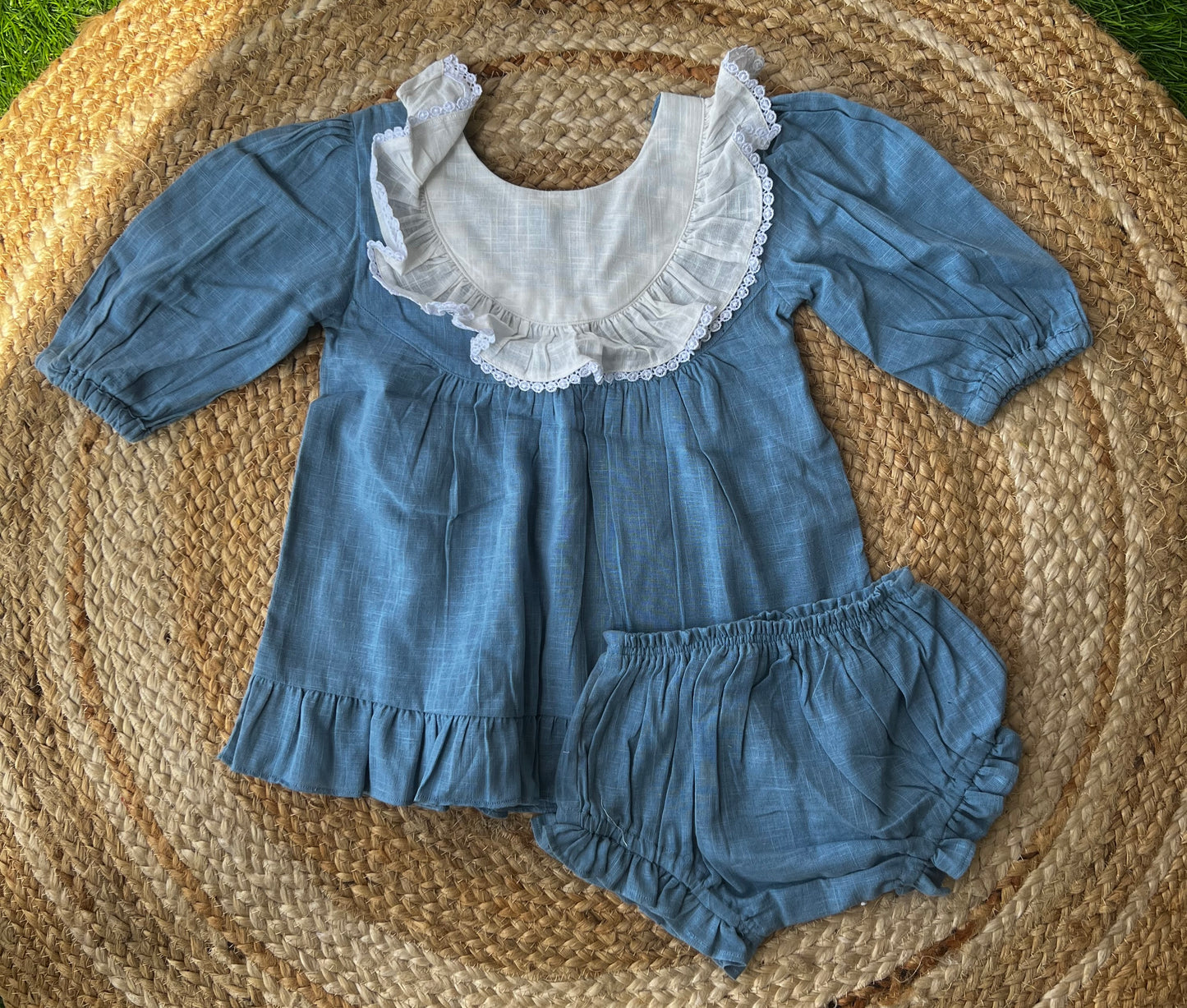 Baby Girl - Cotton Dress With Bloomers