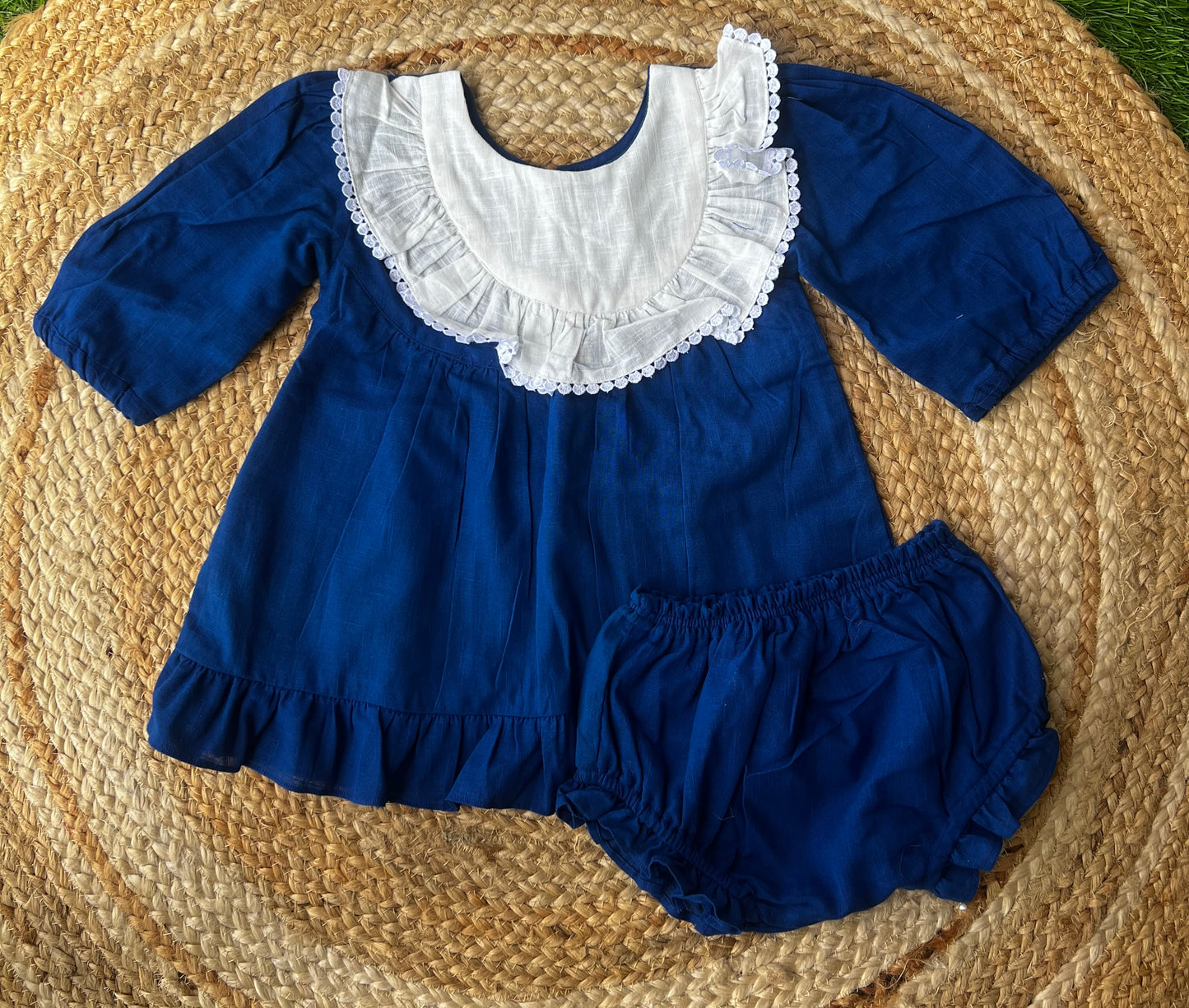 Baby Girl - Cotton Dress With Bloomers