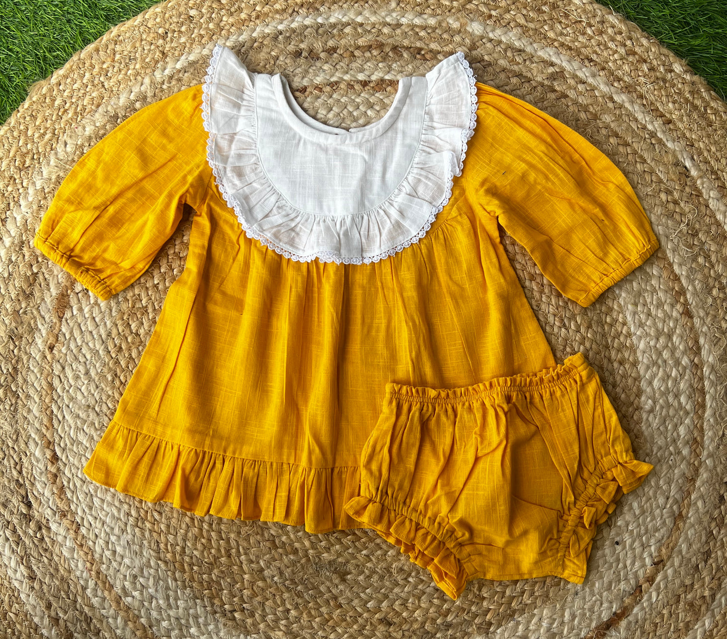 Baby Girl - Cotton Dress With Bloomers