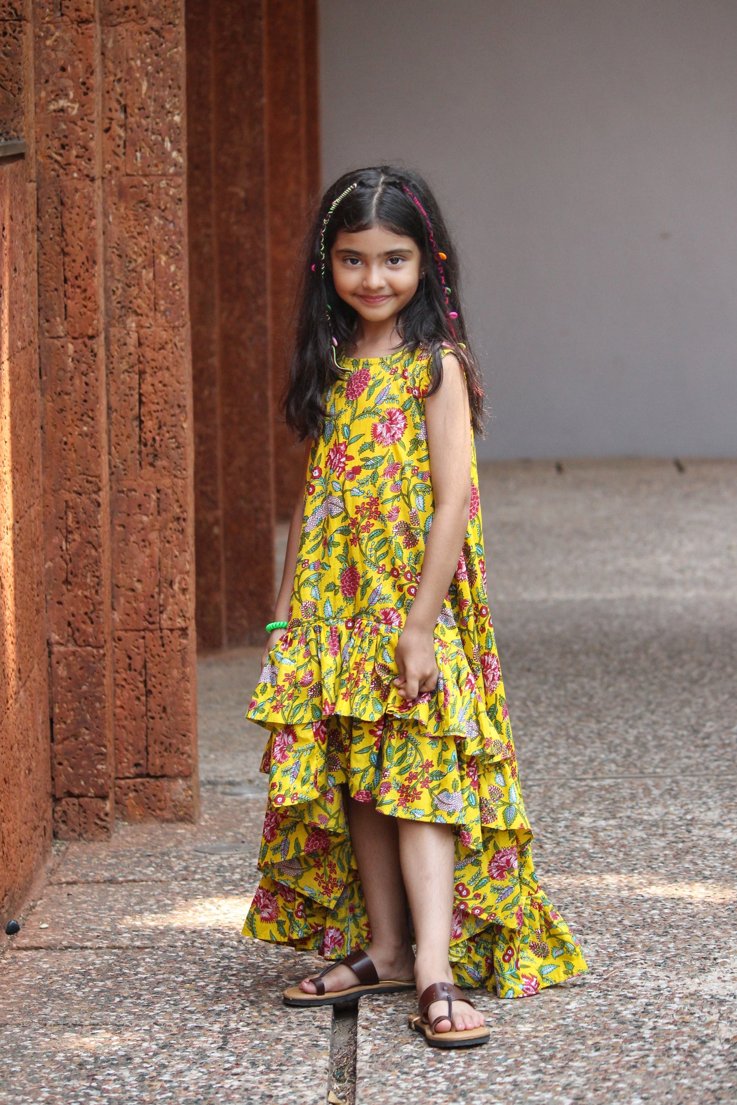 Girls Flamenco Blossom High-Low Dress