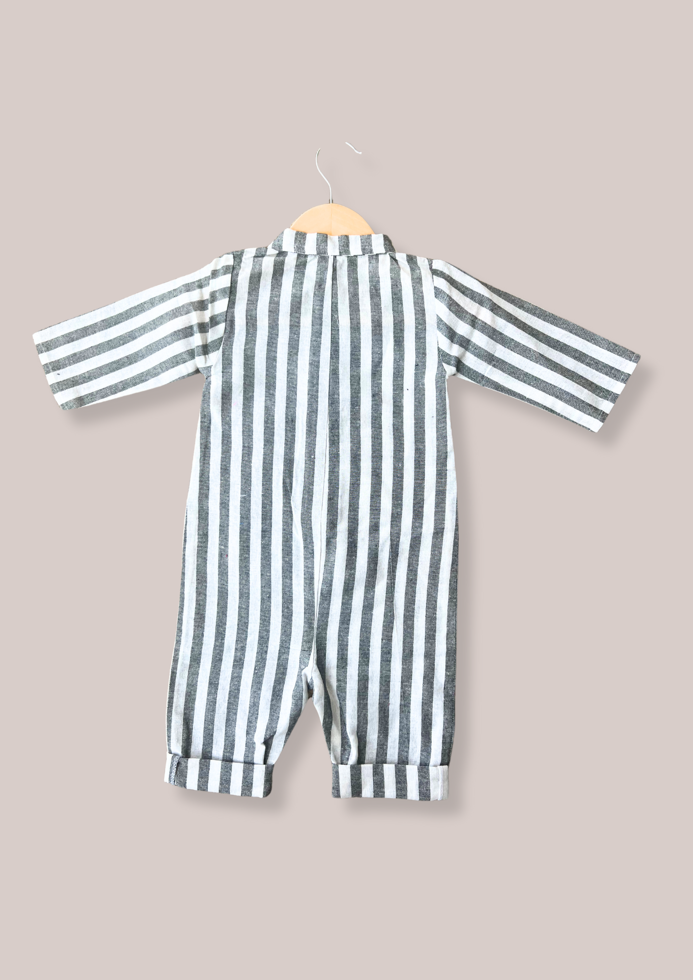 Baby Boy Black Striped Romper