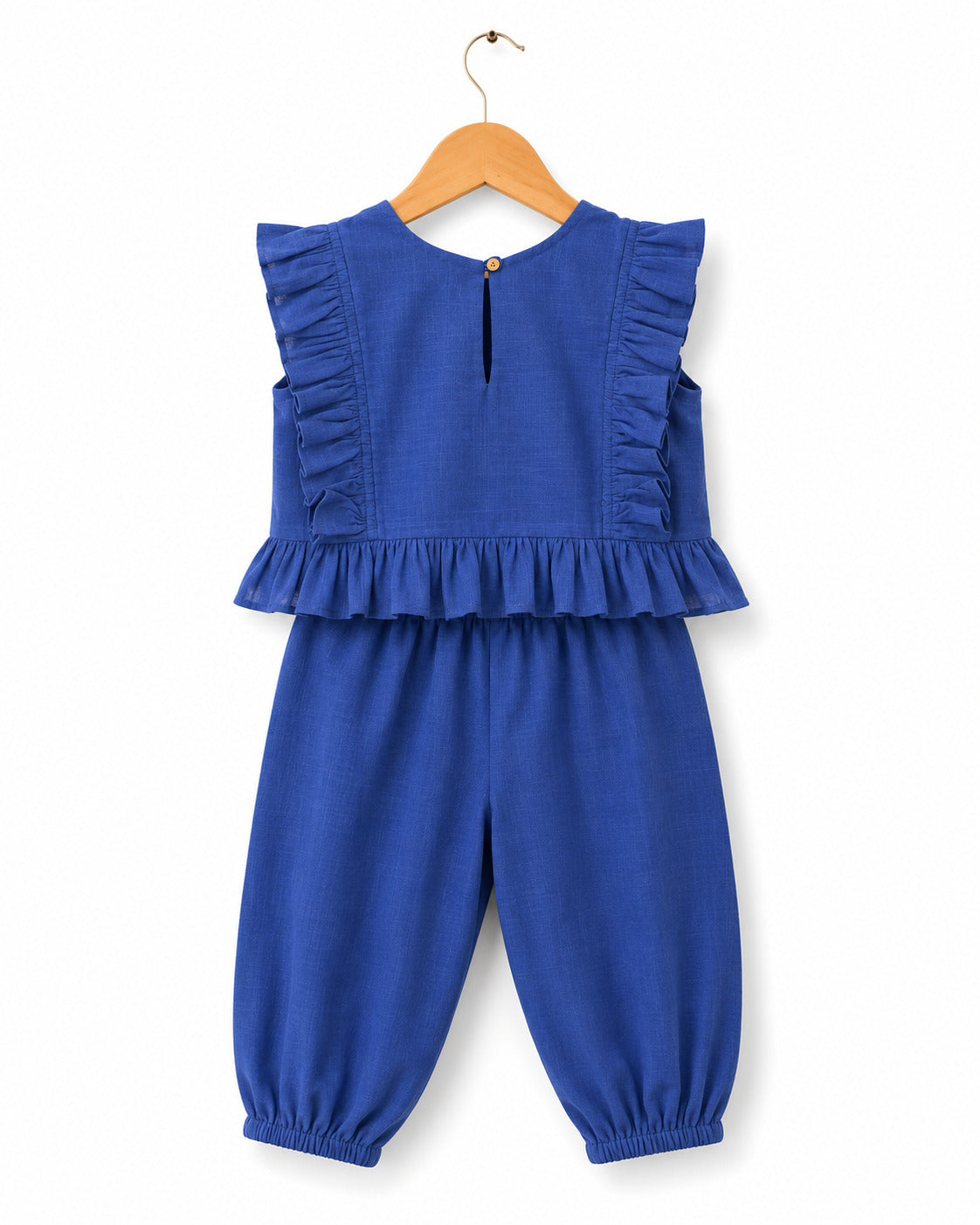Girls Navy Swan Embroidered Coord Set