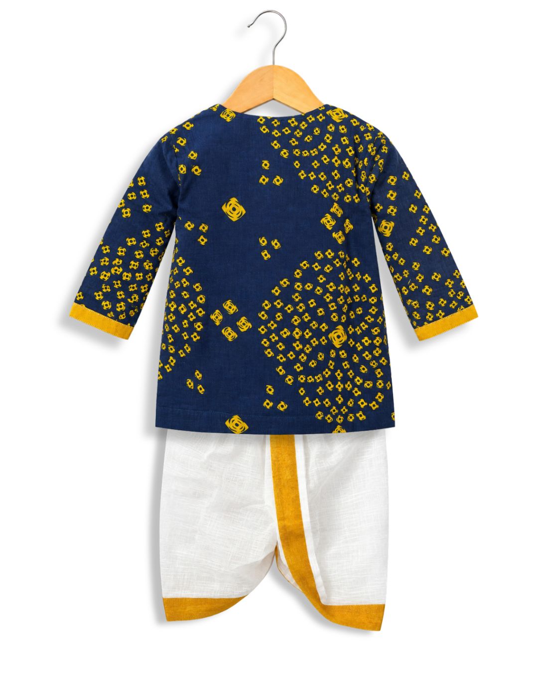 CHHOTA PANDIT ANGRAKHA DHOTI SET - NAVY BLUE