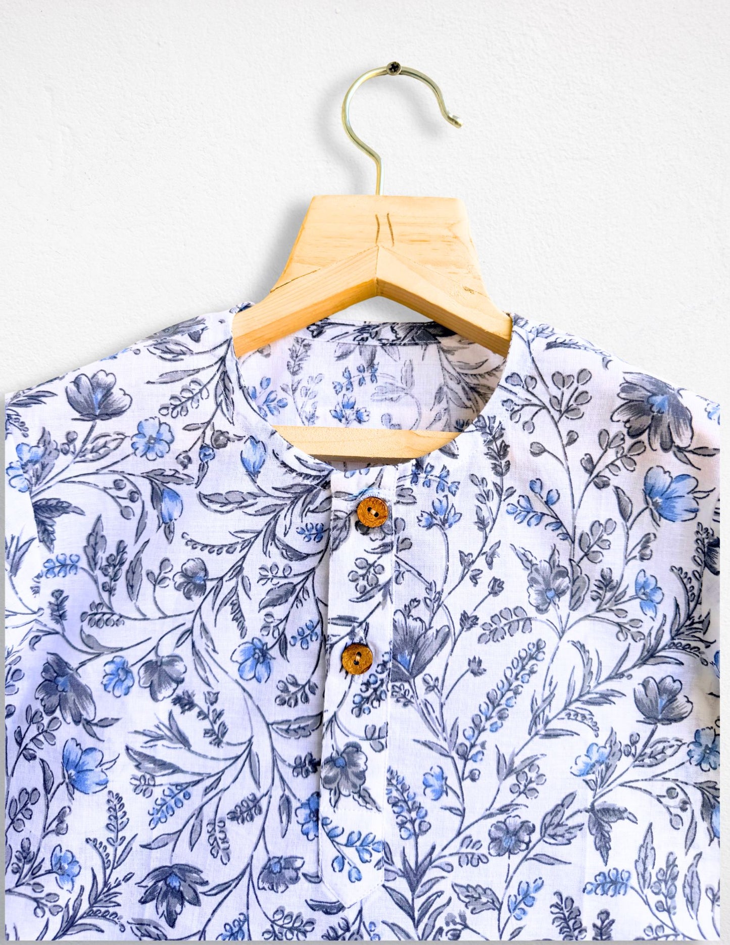 Boys blue shirt shorts set