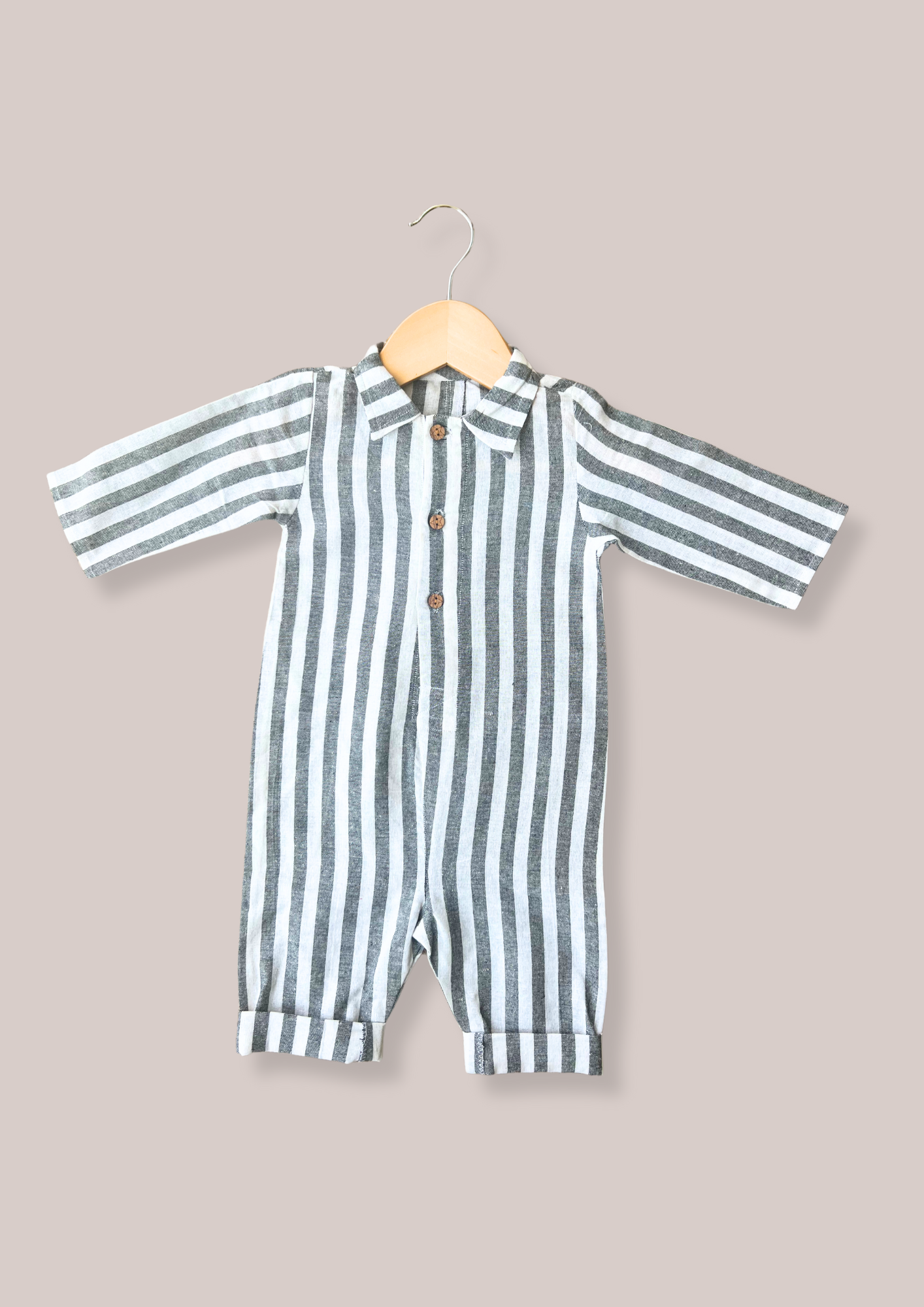 Baby Boy Black Striped Romper