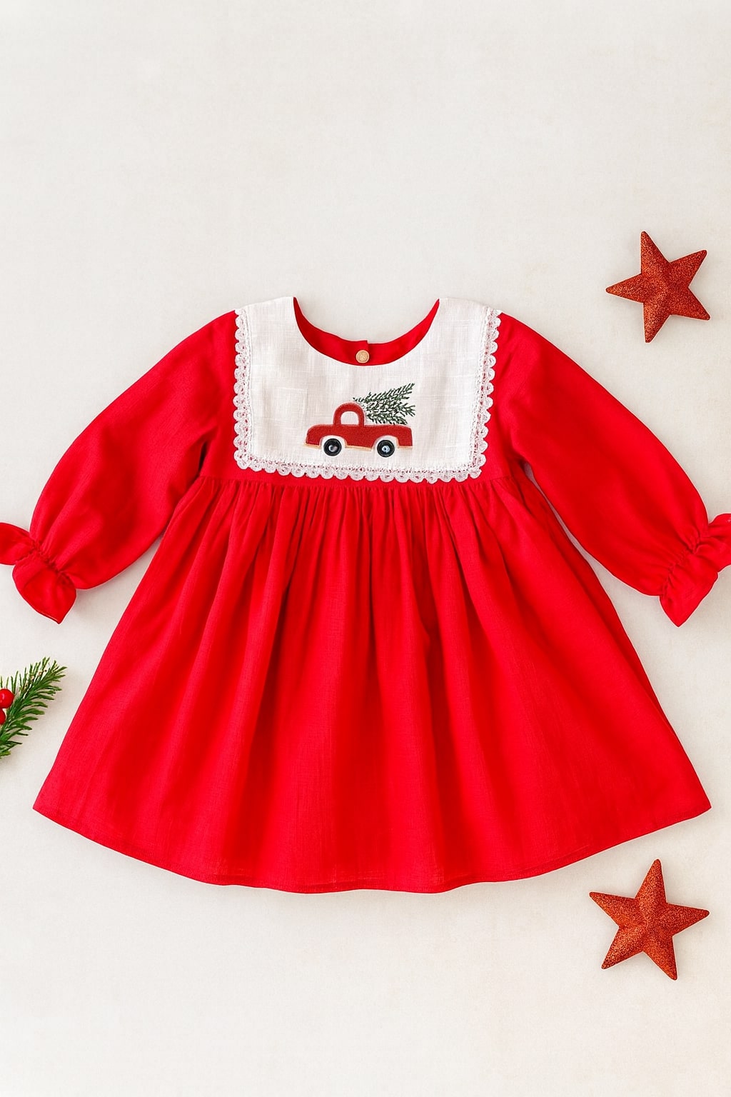 Girls Full Sleeves Joyride Embroidered Dress