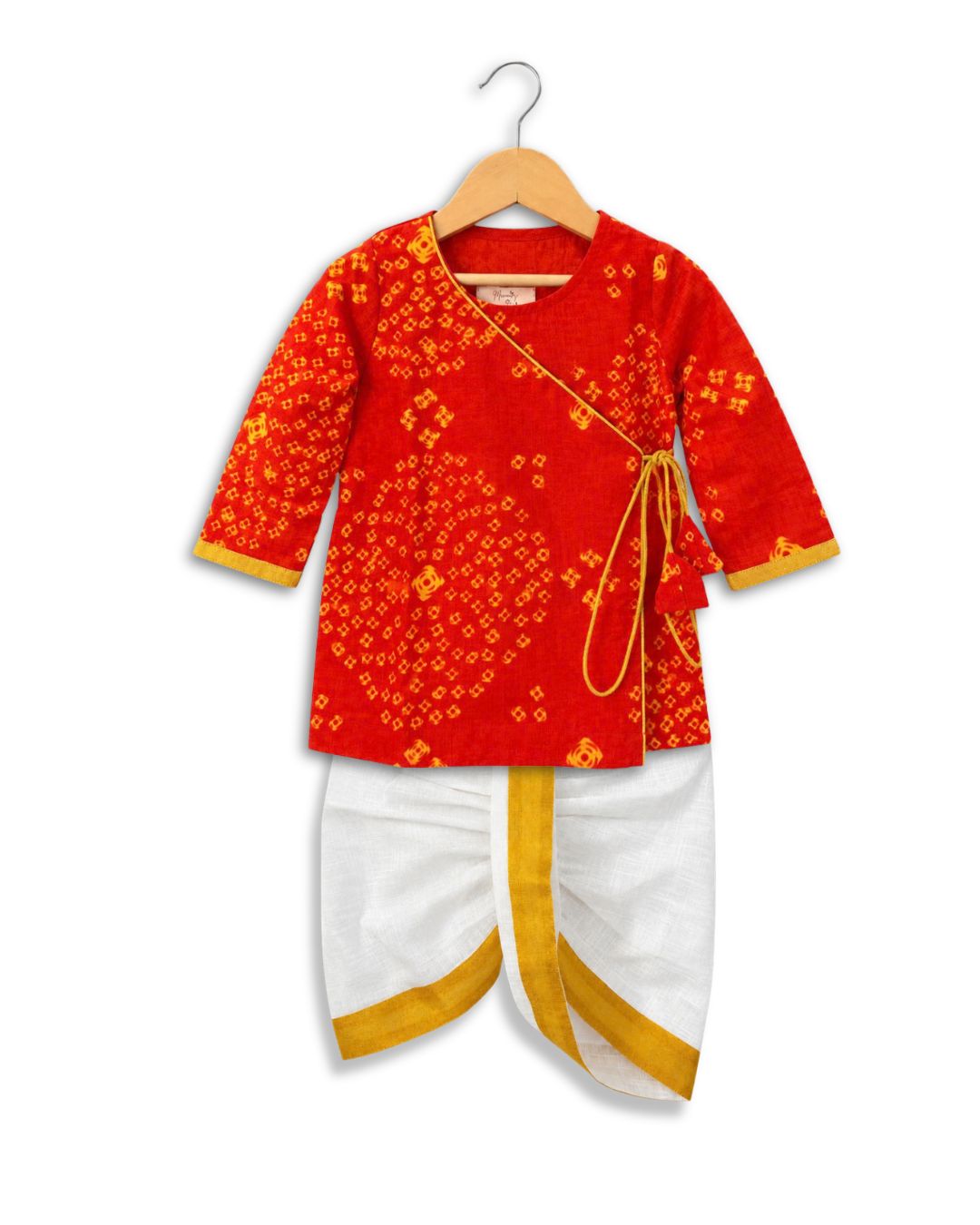 CHHOTA PANDIT ANGRAKHA DHOTI SET - ORANGE