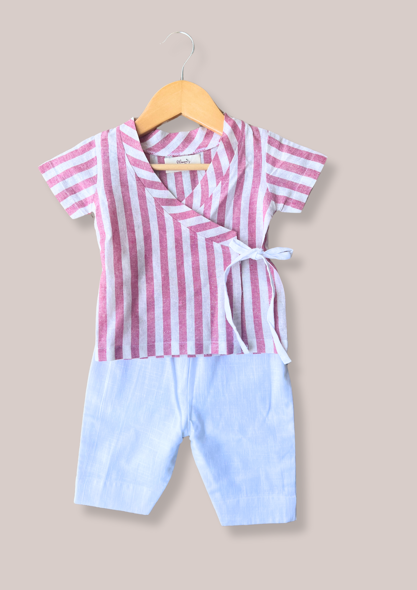 Baby Boy Pink Angrakha Coord Set