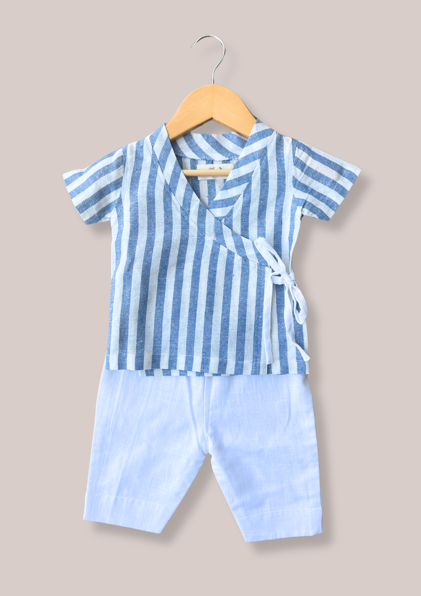 Baby Boy Blue Angrakha Coord Set