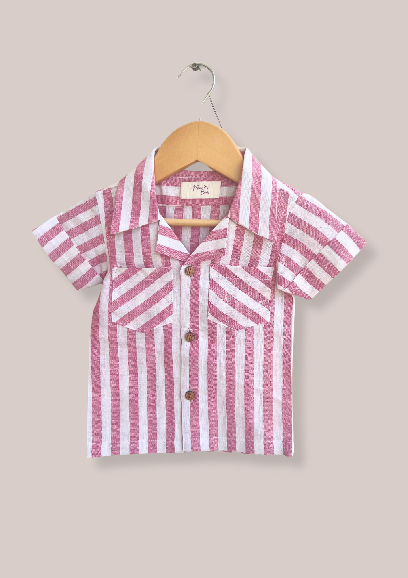 Boys Pink Striped Shirt