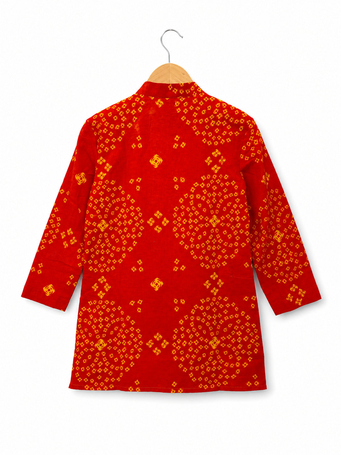 Boys Orange Bandhani Kurta Set