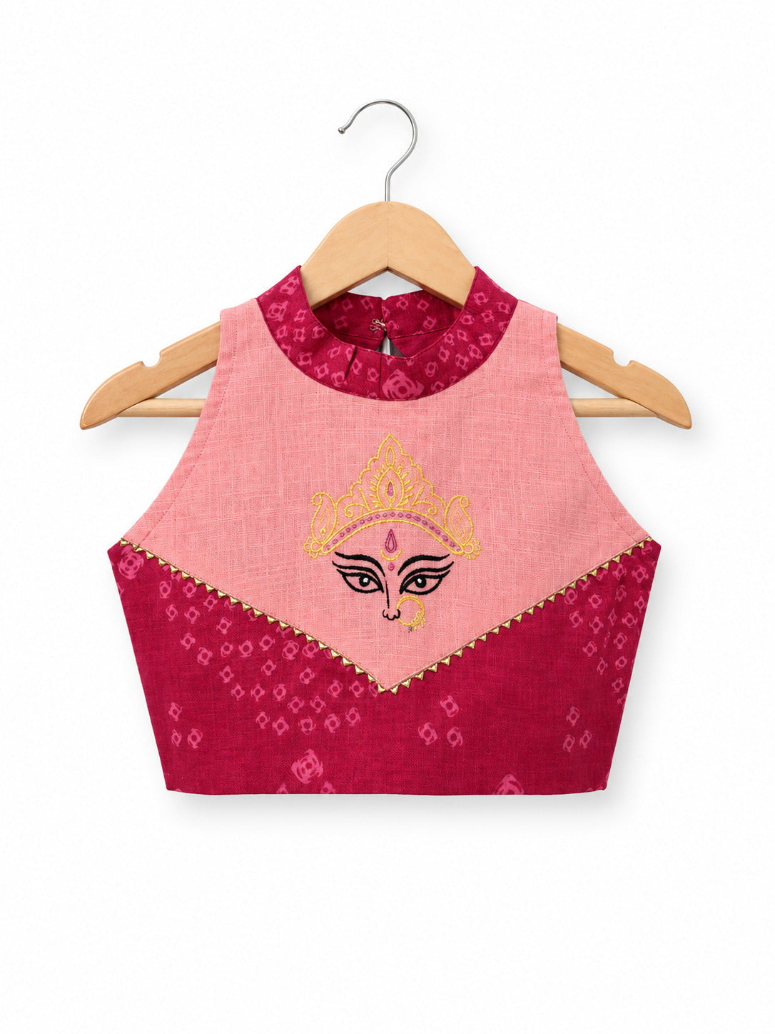 Ma Durga Lehenga Set – Magenta & Peach