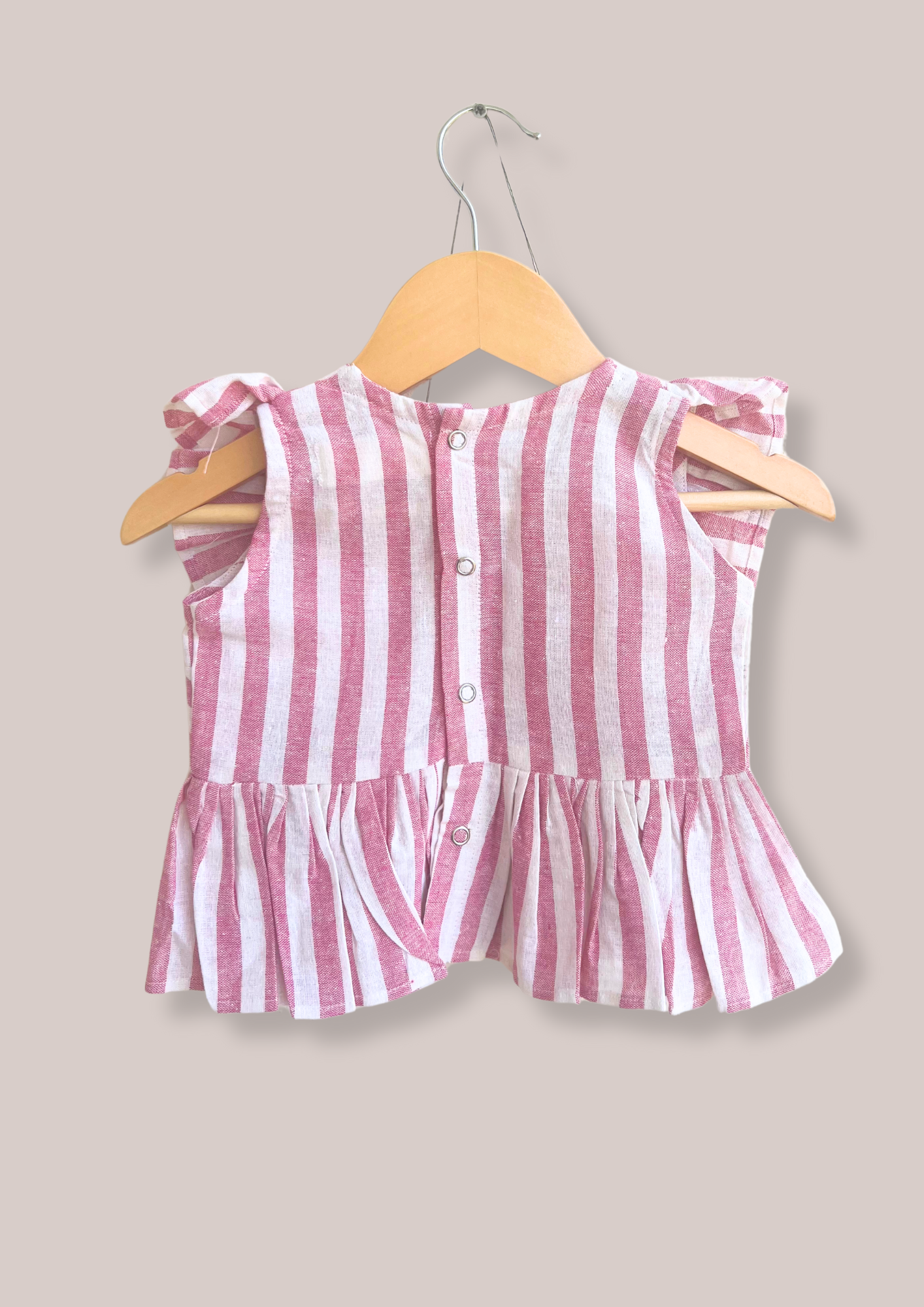 Girls Pink Striped Coord Set