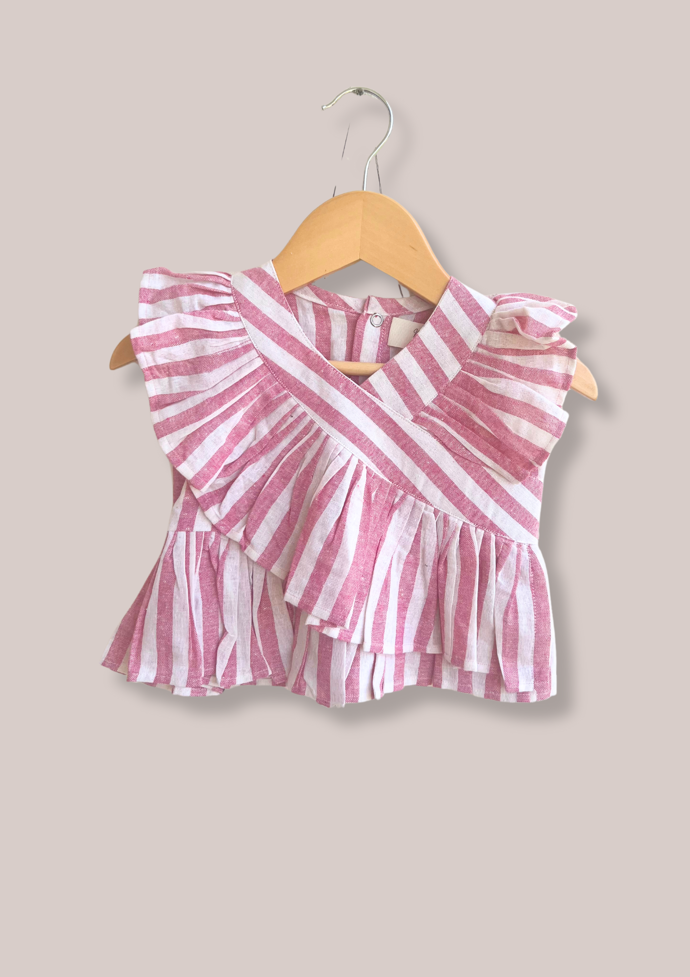 Girls Pink Striped Coord Set